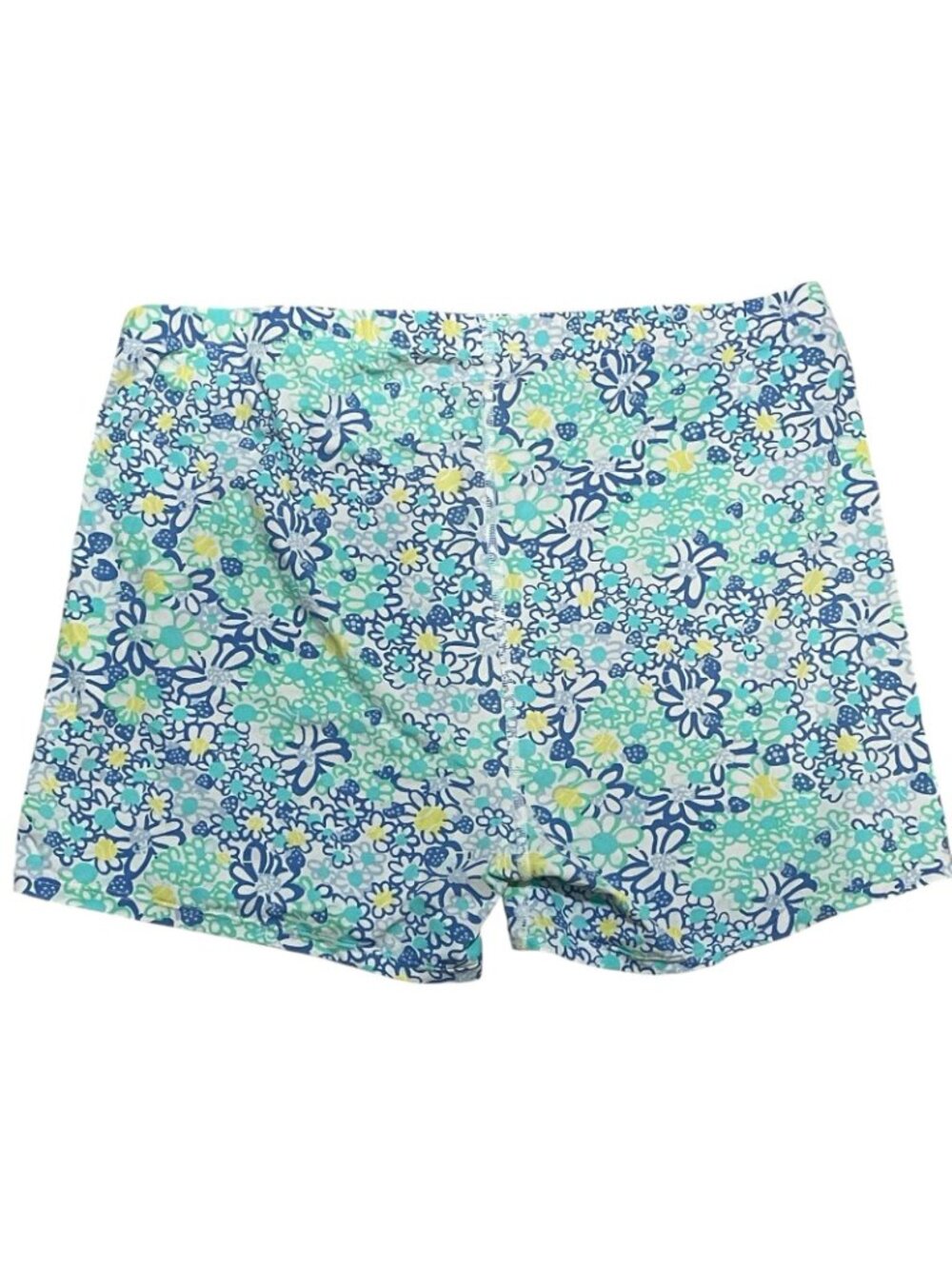 Lilly Pulitzer Luxletic Bike Shorts Women’s Sz L Blue Green Floral Workout Gym - Picture 4 of 5